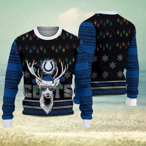 Indianapolis Colts Deer Funny Ugly Christmas Sweater 3D Gift For Fans