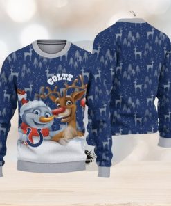 Indianapolis Colts Snowman Reindeer Ugly Christmas Sweater 3D Gift For Fans