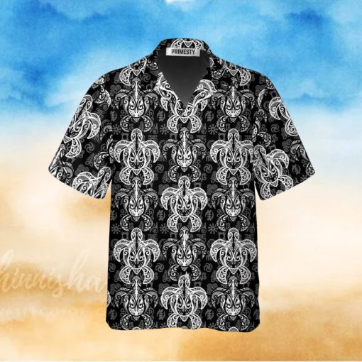 Indigenous Tribal Sea Turtle Pattern Turtle Shirts For Men Turtle Tropical Hawaiian Shirt