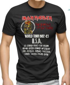 Iron Maiden The Number Of The Beast World Tour 1982 89 Usa T shirt