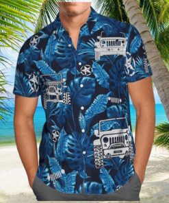 Jeep Car Tropical Blue Hawaiian Shirts