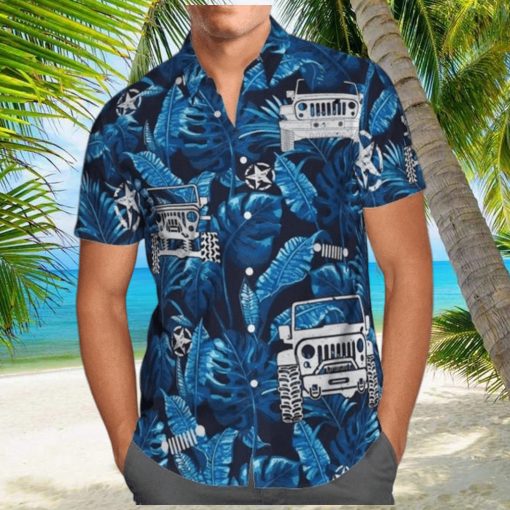 Jeep Car Tropical Blue Hawaiian Shirts