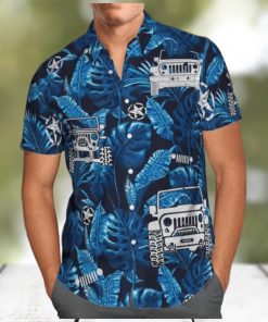 Jeep Car Tropical Blue Hawaiian Shirts