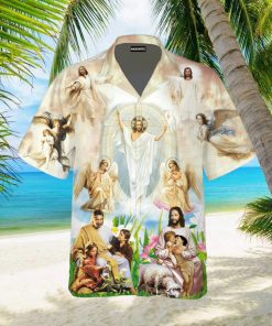 Jesus Are Playing With Children Hawaiian Shirt