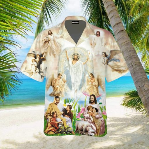 Jesus Are Playing With Children Hawaiian Shirt