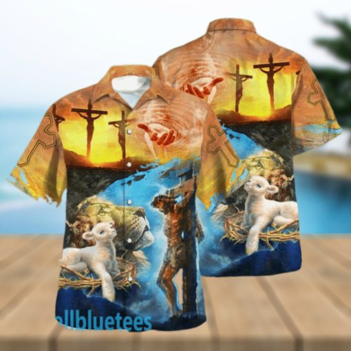 Jesus Saves Lion And Lamb Hawaiian Shirt