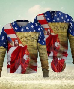 Jesus Usa We The People 3D Full Print Ugly Sweater Christmas Gift Sweater