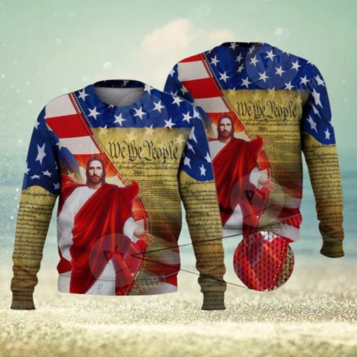 Jesus Usa We The People 3D Full Print Ugly Sweater Christmas Gift Sweater