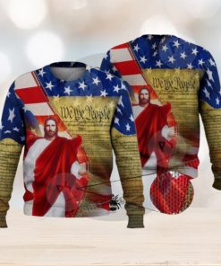 Jesus Usa We The People 3D Full Print Ugly Sweater Christmas Gift Sweater