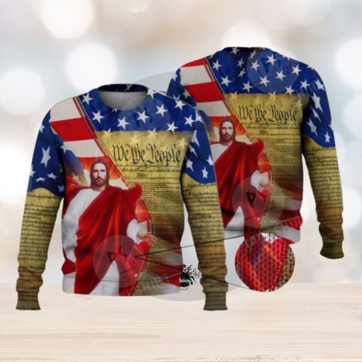 Jesus Usa We The People 3D Full Print Ugly Sweater Christmas Gift Sweater