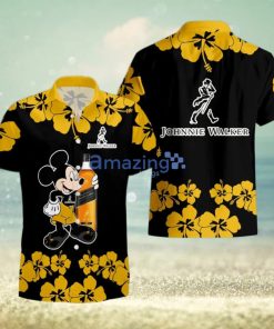 Johnnie Walker Funny Mickey Mouse Hibicus Flower Hawaiian Shirt And Shorts