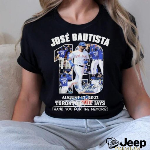 Jose Bautista August 12, 2023 Toronto Blue Jays Thank You For The Memories T Shirt