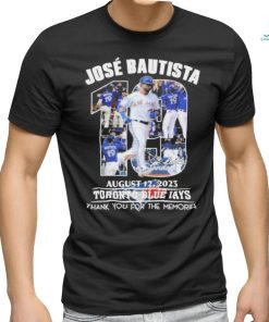 Jose Bautista August 12, 2023 Toronto Blue Jays Thank You For The Memories T Shirt