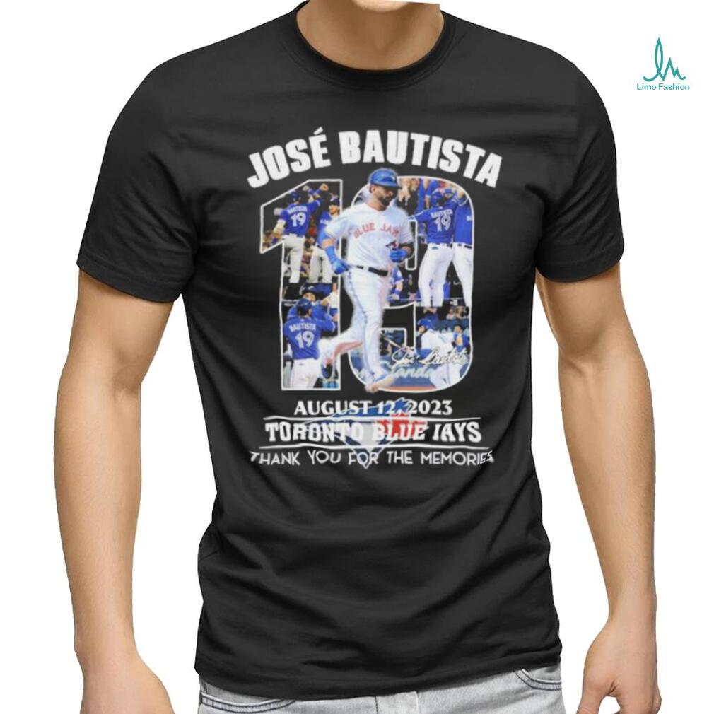 Jose Bautista 19 Toronto Blue Jays August 12 2023 Thank You For The  Memories Signature Shirt