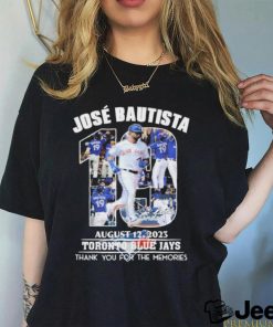 Jose Bautista August 12, 2023 Toronto Blue Jays Thank You For The Memories T Shirt