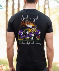 Just A Girl Who Loves Fall And Vikings T Shirt