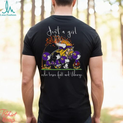 Just A Girl Who Loves Fall And Vikings T Shirt