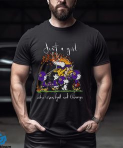 Just A Girl Who Loves Fall And Vikings T Shirt