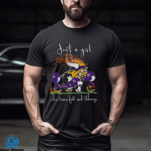 Just A Girl Who Loves Fall And Vikings T Shirt