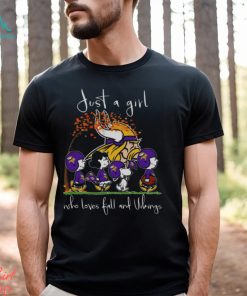 Just A Girl Who Loves Fall And Vikings T Shirt