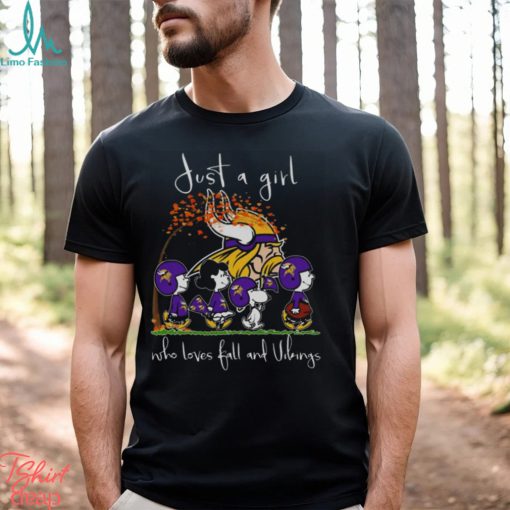 Just A Girl Who Loves Fall And Vikings T Shirt