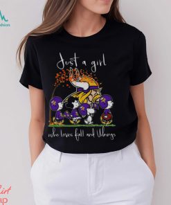 Just A Girl Who Loves Fall And Vikings T Shirt