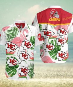 Kansas City Chiefs Hawaiian Shirt Tropical Palm Leaves Pattern Aloha Shirt