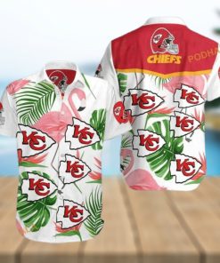 Kansas City Chiefs Hawaiian Shirt Tropical Palm Leaves Pattern Aloha Shirt