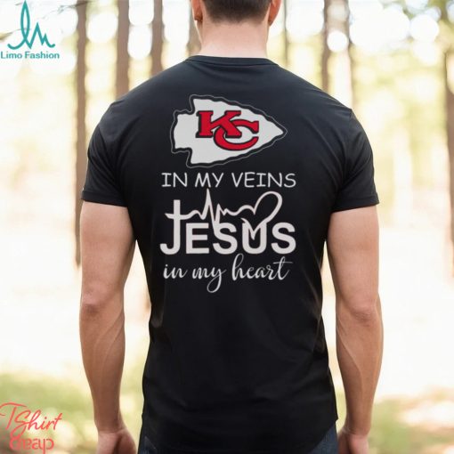 Kansas City Chiefs Logo 2023 In My Veins Jesus In My Heart shirt