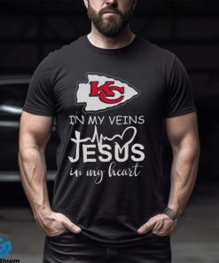 Kansas City Chiefs Logo 2023 In My Veins Jesus In My Heart shirt