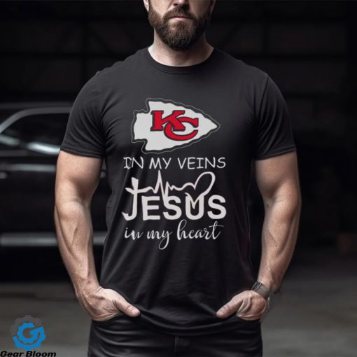 Kansas City Chiefs Logo 2023 In My Veins Jesus In My Heart shirt