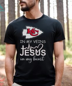 Kansas City Chiefs Logo 2023 In My Veins Jesus In My Heart shirt