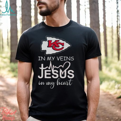 Kansas City Chiefs Logo 2023 In My Veins Jesus In My Heart shirt