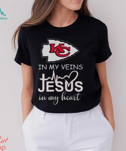 Kansas City Chiefs Logo 2023 In My Veins Jesus In My Heart shirt