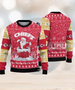 Kansas City Chiefs Printed Funny Santa Claus Show Team Spirit NFL Ugly Christmas Sweater