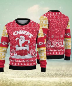 Kansas City Chiefs Printed Funny Santa Claus Show Team Spirit NFL Ugly Christmas Sweater