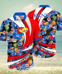 Kansas Jayhawks NCAA Flower Tropical 3D All Over Printed Hawaiian Shirt