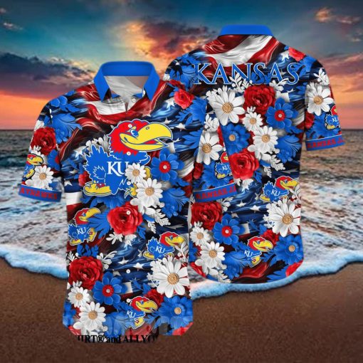 Kansas Jayhawks NCAA Independence Day 3D Full Printed Hawaiian Shirt