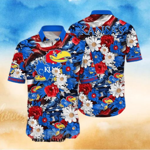 Kansas Jayhawks NCAA Independence Day 3D Full Printed Hawaiian Shirt