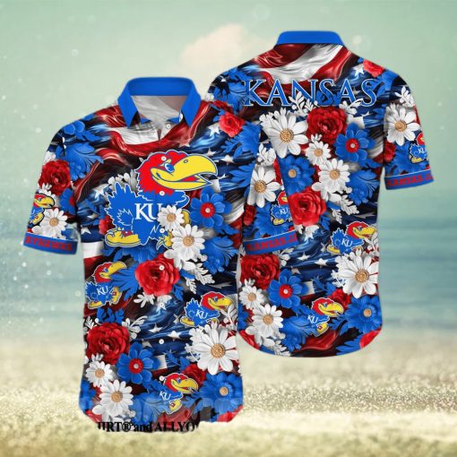 Kansas Jayhawks NCAA Independence Day 3D Full Printed Hawaiian Shirt