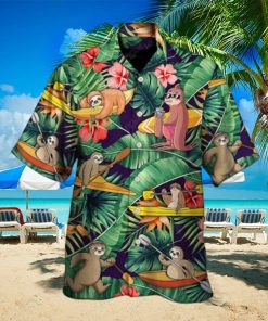 Kayaking Funny Sloth Summer Beach Hawaiian Shirt