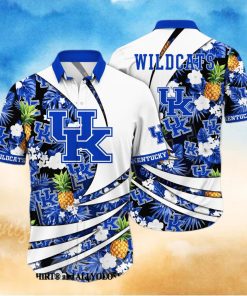 Kentucky Wildcats NCAA Flower Full Printed 3D Hawaiian Shirt