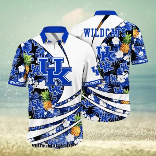 Kentucky Wildcats NCAA Flower Full Printed 3D Hawaiian Shirt