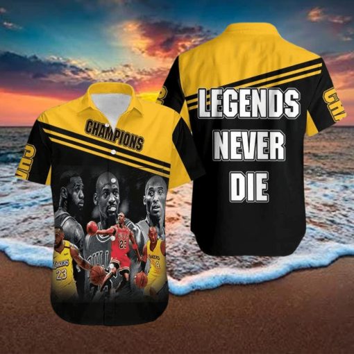 Kobe Bryant Michael Jordan Lebron James Legends Never Die Men’s Hawaiian Shirt