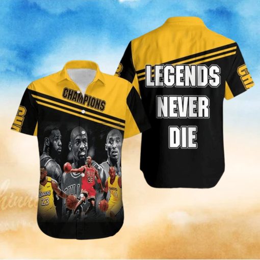 Kobe Bryant Michael Jordan Lebron James Legends Never Die Men’s Hawaiian Shirt