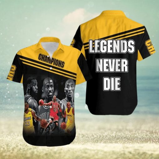 Kobe Bryant Michael Jordan Lebron James Legends Never Die Men’s Hawaiian Shirt