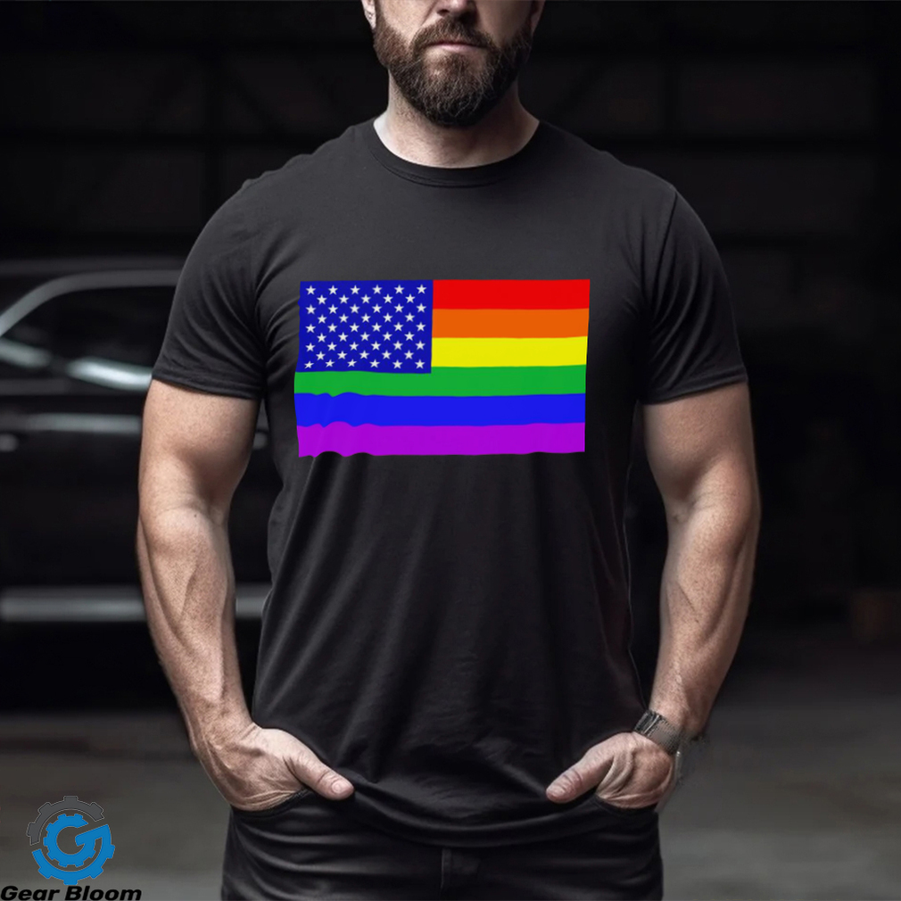 LGBT USA rainbow flag shirt - Limotees