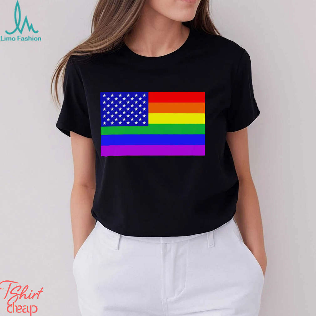 LGBT USA rainbow flag shirt - Limotees