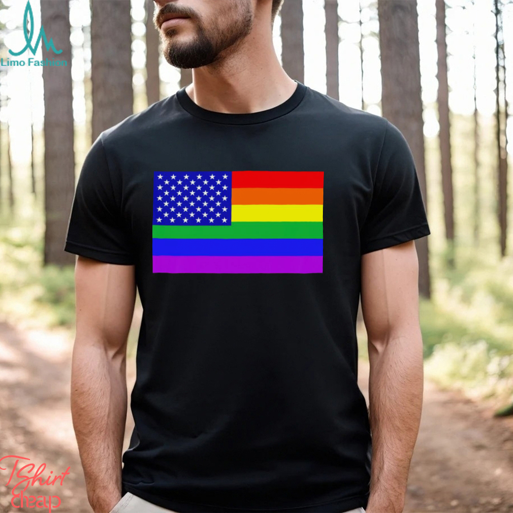 LGBT USA rainbow flag shirt - Limotees