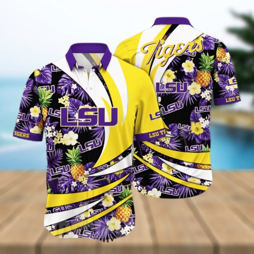 LSU TIGERS NCAA Floral 3D All Over Printed Hawaiian Shirt